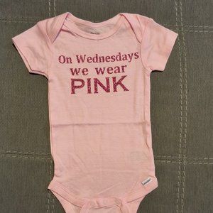 Pink onesie "on Wednesdays we wear pink"